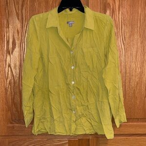 J. Jill Mustard Yellow Button-up Top